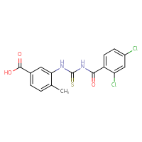 Chemical structure of 3-({[(2,4-dichlorophenyl)formamido]methanethioyl}amino)-4-methylbenzoic acid - CSSB00102605630