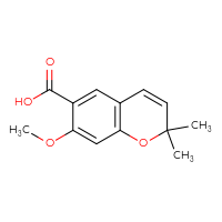 Chemical structure of 7-methoxy-2,2-dimethyl-2H-chromene-6-carboxylic acid - CSSB00159274577