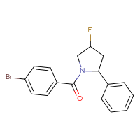 Chemical structure of 1-(4-bromobenzoyl)-4-fluoro-2-phenylpyrrolidine - CSSB01976697237