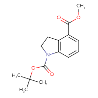 Chemical structure of 1-tert-butyl 4-methyl 2,3-dihydro-1H-indole-1,4-dicarboxylate - CSSB00010414770