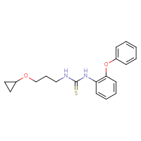 Chemical structure of 3-(3-cyclopropoxypropyl)-1-(2-phenoxyphenyl)thiourea - CSSB21432444262