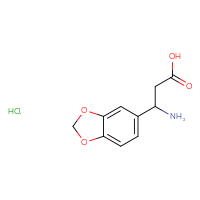 Chemical structure of 3-amino-3-(2H-1,3-benzodioxol-5-yl)propanoic acid hydrochloride - CSSB00020590503