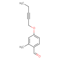 Chemical structure of 2-methyl-4-(pent-2-yn-1-yloxy)benzaldehyde - CSSB02517917921