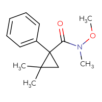 Chemical structure of N-methoxy-N,2,2-trimethyl-1-phenylcyclopropane-1-carboxamide - CSSB01995464543
