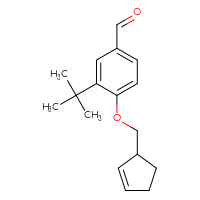 Chemical structure of 3-tert-butyl-4-[(cyclopent-2-en-1-yl)methoxy]benzaldehyde - CSSB09890356903