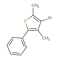 Chemical structure of 3-bromo-2,4-dimethyl-5-phenylthiophene - CSSB00010188721