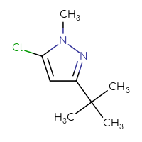 Chemical structure of 3-tert-butyl-5-chloro-1-methyl-1H-pyrazole - CSSB00012397110
