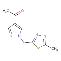 Chemical structure of 1-{1-[(5-methyl-1,3,4-thiadiazol-2-yl)methyl]-1H-pyrazol-4-yl}ethan-1-one - CSSB00024012930
