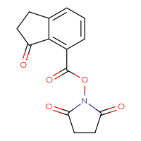 Chemical structure of 2,5-dioxopyrrolidin-1-yl 3-oxo-2,3-dihydro-1H-indene-4-carboxylate - CSSB20270269203