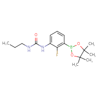 Chemical structure of 1-[2-fluoro-3-(4,4,5,5-tetramethyl-1,3,2-dioxaborolan-2-yl)phenyl]-3-propylurea - CSSB00022000993