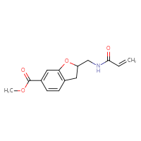 Chemical structure of methyl 2-[(prop-2-enamido)methyl]-2,3-dihydro-1-benzofuran-6-carboxylate - CSSB21332088835
