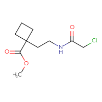 Chemical structure of methyl 1-[2-(2-chloroacetamido)ethyl]cyclobutane-1-carboxylate - CSSB21332047214