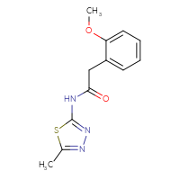 Chemical structure of 2-(2-methoxyphenyl)-N-(5-methyl-1,3,4-thiadiazol-2-yl)acetamide - CSSB00026362255