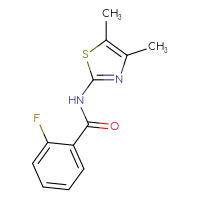 Chemical structure of N-(4,5-dimethyl-1,3-thiazol-2-yl)-2-fluorobenzamide - CSSB00000250153