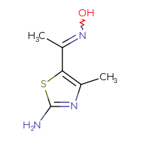 Chemical structure of 5-[1-(hydroxyimino)ethyl]-4-methyl-1,3-thiazol-2-amine - CSSB00009979894