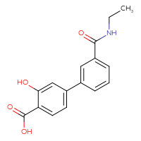 Chemical structure of 3'-(ethylcarbamoyl)-3-hydroxy-[1,1'-biphenyl]-4-carboxylic acid - CSSB00150701080