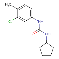 Chemical structure of 1-(3-chloro-4-methylphenyl)-3-cyclopentylurea - CSSB00000484833