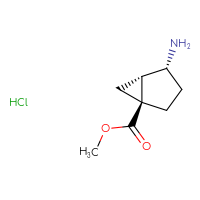 Chemical structure of methyl (1S,4R,5S)-4-aminobicyclo[3.1.0]hexane-1-carboxylate hydrochloride - CSSB20621683540