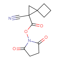 Chemical structure of 2,5-dioxopyrrolidin-1-yl 1-cyanospiro[2.3]hexane-1-carboxylate - CSSB20270268777