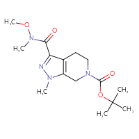 Chemical structure of tert-butyl 3-[methoxy(methyl)carbamoyl]-1-methyl-1H,4H,5H,6H,7H-pyrazolo[3,4-c]pyridine-6-carboxylate - CSSB01395049457