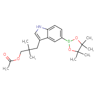 Chemical structure of 2,2-dimethyl-3-[5-(4,4,5,5-tetramethyl-1,3,2-dioxaborolan-2-yl)-1H-indol-3-yl]propyl acetate - CSSB20621207793