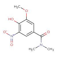 Chemical structure of 4-hydroxy-3-methoxy-N,N-dimethyl-5-nitrobenzamide - CSSB00953100239