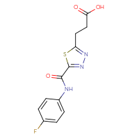 Chemical structure of 3-{5-[(4-fluorophenyl)carbamoyl]-1,3,4-thiadiazol-2-yl}propanoic acid - CSSB00020596325