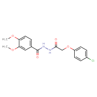 Chemical structure of 2-(4-chlorophenoxy)-N'-(3,4-dimethoxybenzoyl)acetohydrazide - CSSB00026275723