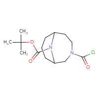 Chemical structure of tert-butyl 3-(carbonochloridoyl)-3,10-diazabicyclo[4.3.1]decane-10-carboxylate - CSSB00153894108