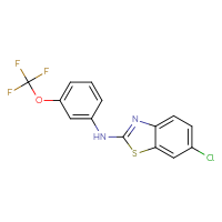 Chemical structure of 6-chloro-N-[3-(trifluoromethoxy)phenyl]-1,3-benzothiazol-2-amine - CSSB00020652098