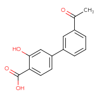 Chemical structure of 3'-acetyl-3-hydroxy-[1,1'-biphenyl]-4-carboxylic acid - CSSB00150701330