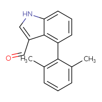 Chemical structure of 4-(2,6-dimethylphenyl)-1H-indole-3-carbaldehyde - CSSB06592120759