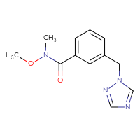 Chemical structure of N-methoxy-N-methyl-3-[(1H-1,2,4-triazol-1-yl)methyl]benzamide - CSSB02000467438