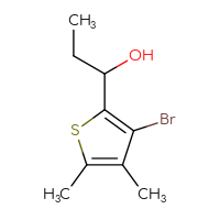 Chemical structure of 1-(3-bromo-4,5-dimethylthiophen-2-yl)propan-1-ol - CSSB02495507107