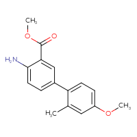 Chemical structure of methyl 4-amino-4'-methoxy-2'-methyl-[1,1'-biphenyl]-3-carboxylate - CSSB05941112764