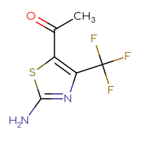 Chemical structure of 1-[2-amino-4-(trifluoromethyl)-1,3-thiazol-5-yl]ethan-1-one - CSSB00010025840