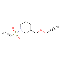 Chemical structure of 1-(ethenesulfonyl)-3-[(prop-2-yn-1-yloxy)methyl]piperidine - CSMB09887724912
