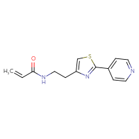 Chemical structure of N-{2-[2-(pyridin-4-yl)-1,3-thiazol-4-yl]ethyl}prop-2-enamide - CSSB21332040713