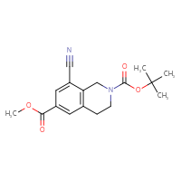 Chemical structure of 2-tert-butyl 6-methyl 8-cyano-1,2,3,4-tetrahydroisoquinoline-2,6-dicarboxylate - CSSB00134778770