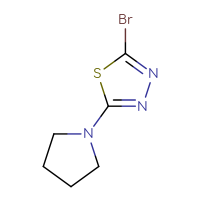 Chemical structure of 2-bromo-5-(pyrrolidin-1-yl)-1,3,4-thiadiazole - CSSB00012111908