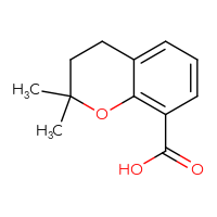 Chemical structure of 2,2-dimethyl-3,4-dihydro-2H-1-benzopyran-8-carboxylic acid - CSSB00010341207
