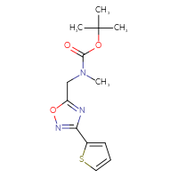 Chemical structure of tert-butyl N-methyl-N-{[3-(thiophen-2-yl)-1,2,4-oxadiazol-5-yl]methyl}carbamate - CSSB00049438485