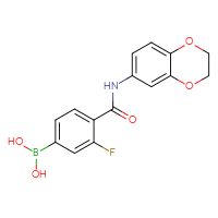 Chemical structure of {4-[(2,3-dihydro-1,4-benzodioxin-6-yl)carbamoyl]-3-fluorophenyl}boronic acid - CSSB21531607444