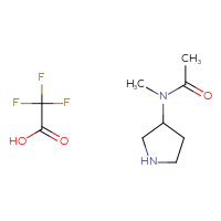 Chemical structure of N-methyl-N-(pyrrolidin-3-yl)acetamide; trifluoroacetic acid - CSSB06359884746