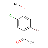 Chemical structure of 1-(2-bromo-5-chloro-4-methoxyphenyl)ethan-1-one - CSSB00011099971