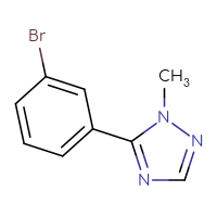 Chemical structure of 5-(3-bromophenyl)-1-methyl-1H-1,2,4-triazole - CSSB00021117210