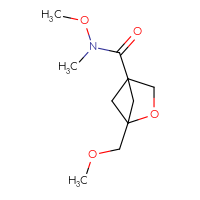 Chemical structure of N-methoxy-1-(methoxymethyl)-N-methyl-2-oxabicyclo[2.1.1]hexane-4-carboxamide - CSSB02136446660