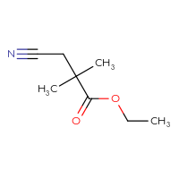 Chemical structure of ethyl 3-cyano-2,2-dimethylpropanoate - CSSB00120012501