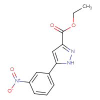 Chemical structure of ethyl 5-(3-nitrophenyl)-1H-pyrazole-3-carboxylate - CSSB00025734403