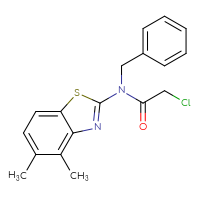 Chemical structure of N-benzyl-2-chloro-N-(4,5-dimethyl-1,3-benzothiazol-2-yl)acetamide - CSSB00000021367